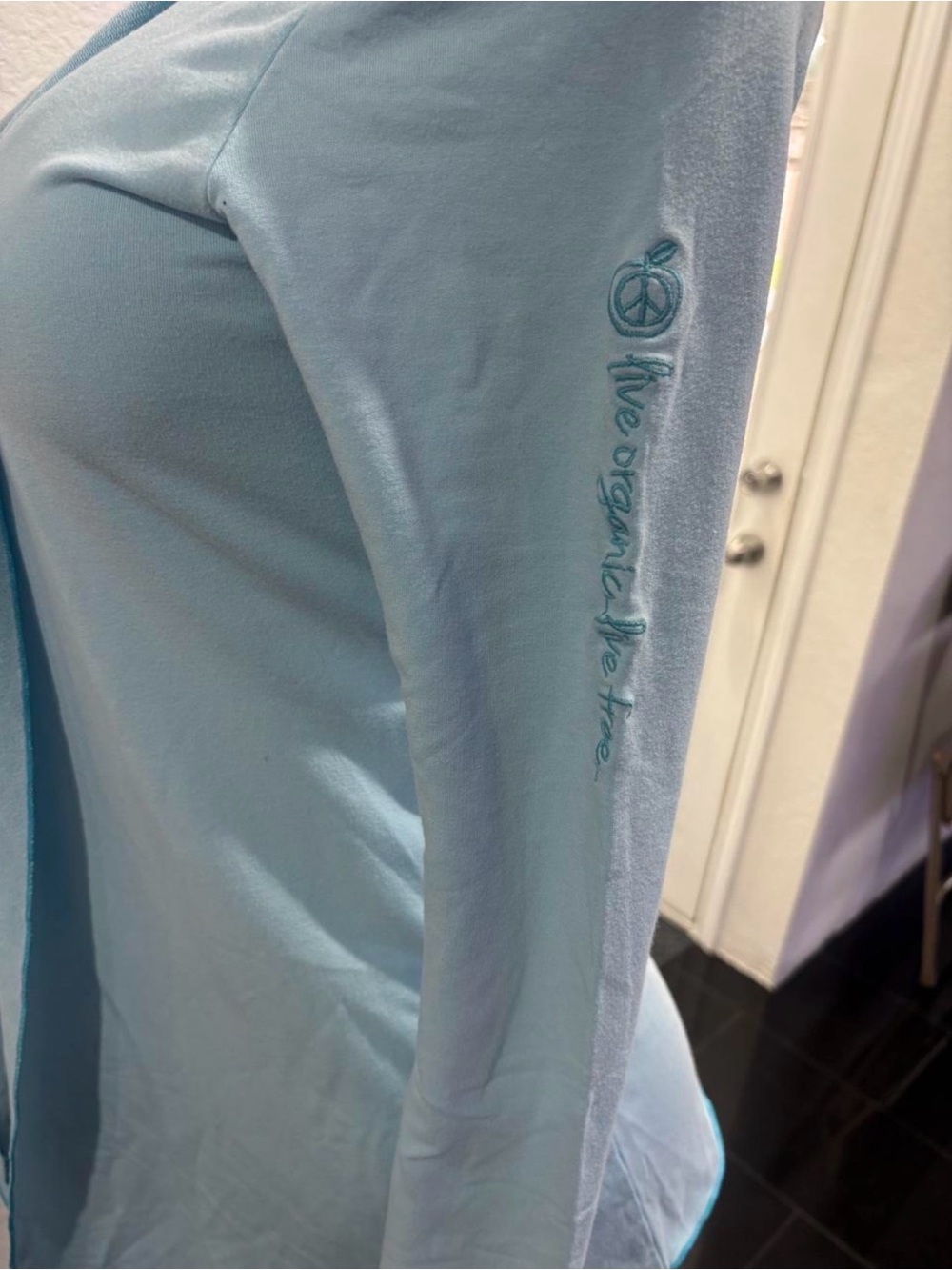 Green Apple Light Blue Hooded Open-Front Cardigan - Picture 4 of 8
